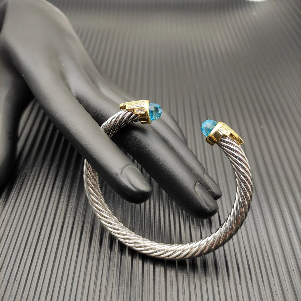 FASHIONISTA DY High-Quality Gold-Plated Diamond-Set Bangle, Unisex Silver-Plated Diamond-Set Bangle, Jewelry