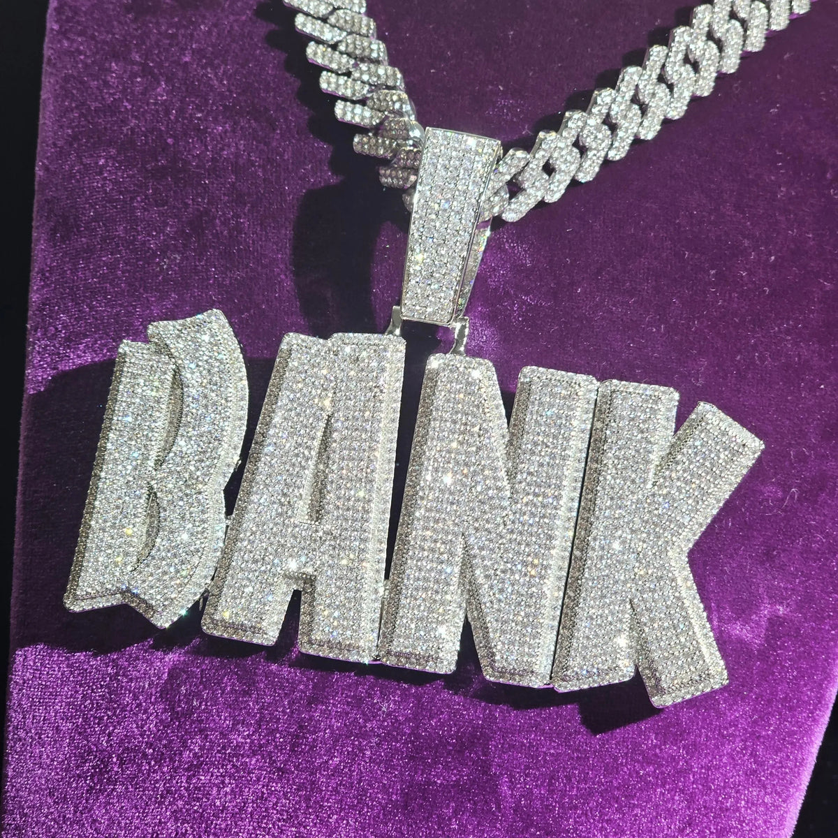 BiG-BOSS Custom Iced Out Name Necklace Cuban Chain Silver Plated Moissanite Letter Charm Pendant Men's Hip Hop Jewelry Online in India