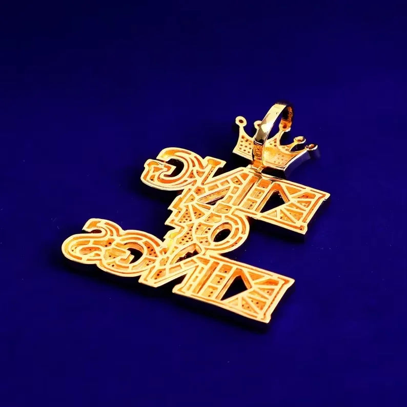 BiG-BOSS Iced Out King of Kings Pendant Moissanite Crown Design Custom Hip Hop Statement Jewellery for Men