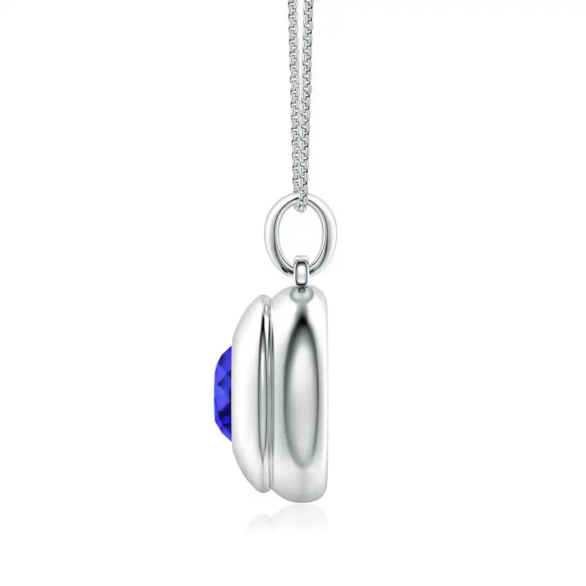 2026 New Arrival Handmade Jewelry Pendant 14K Gold Round Cut 9MM 2.5C IGI Certified Tanzanite Men’s Medallion Pendant With Chain