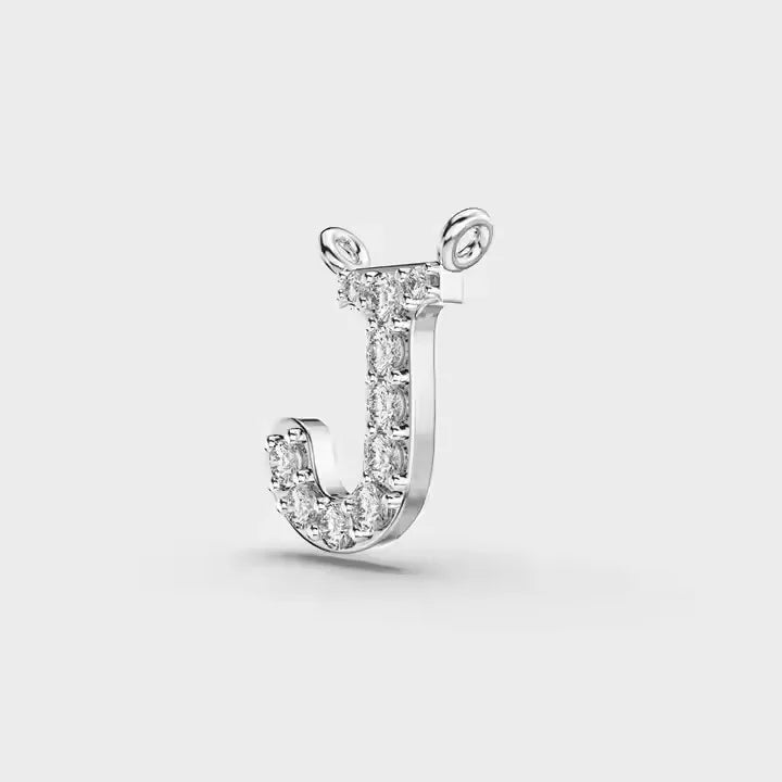 BiG-BOSS Unisex J Diamond Pendant Silver Plated Luxury Style Letter for Parties Fine Jewelry Krishnavii KP 106 Pendants Charms Gifts Best
