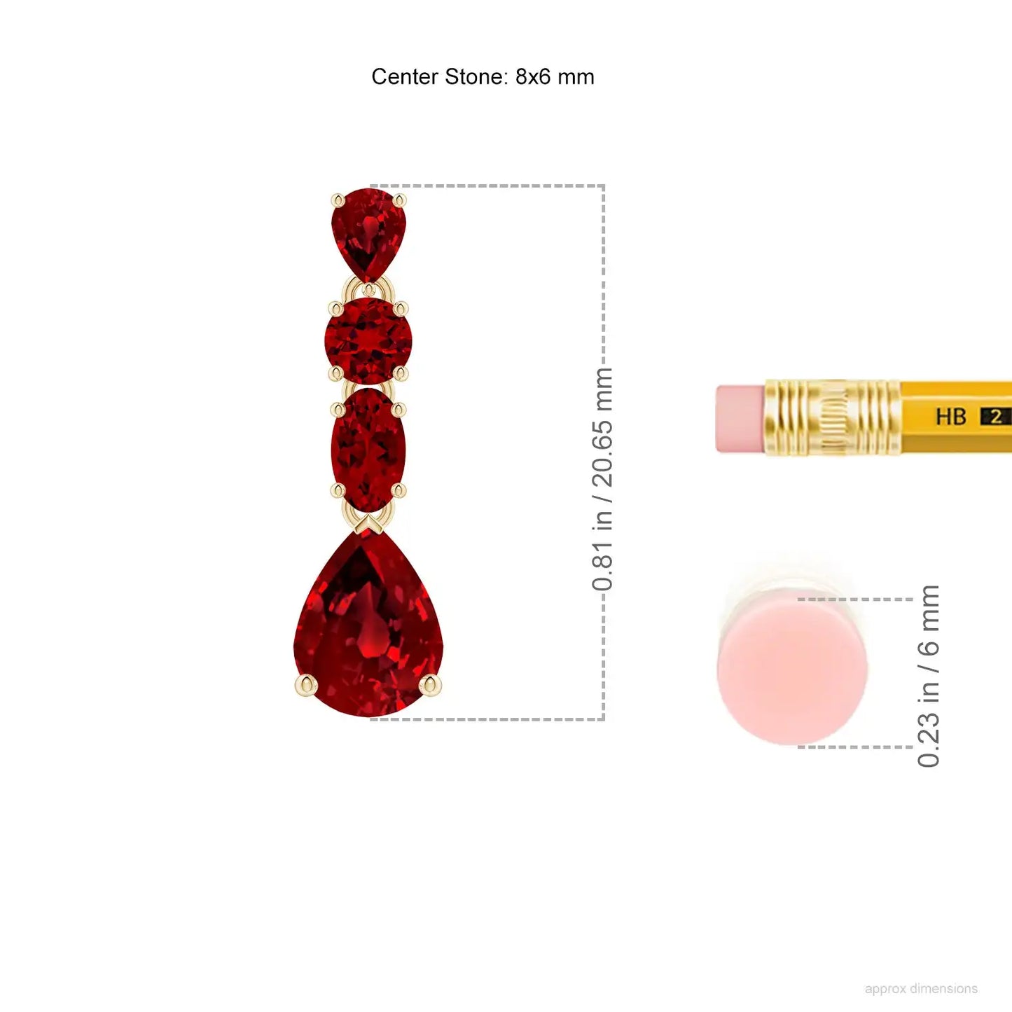 14K Yellow Gold Natural Ruby Drop Earrings Pear Oval Round Cut Fine Gemstone Luxury Bridal Jewelry Gift for Fiance