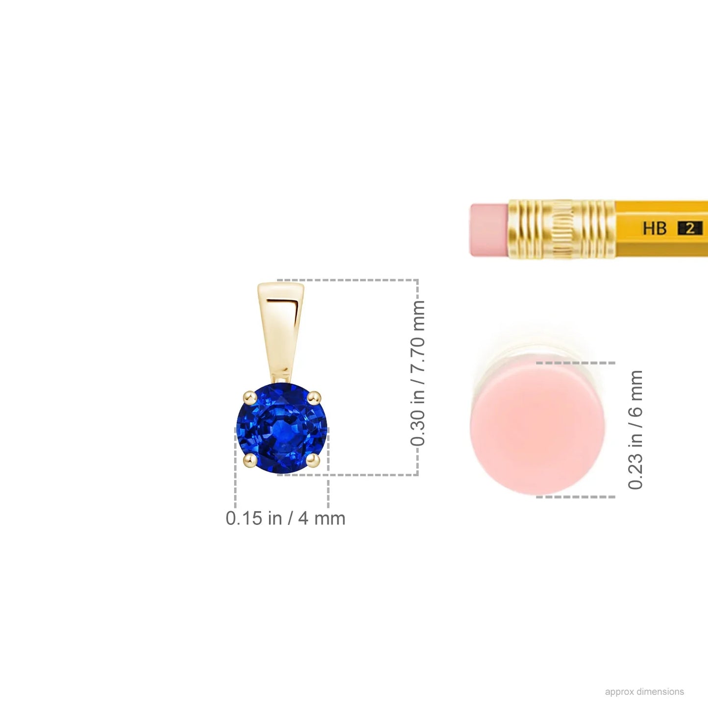 14K 18K Pure Gold Real IGI Certified Prong-Set Round Blue Sapphire Solitaire Pendant Necklace Wedding Anniversary Gift For Woman