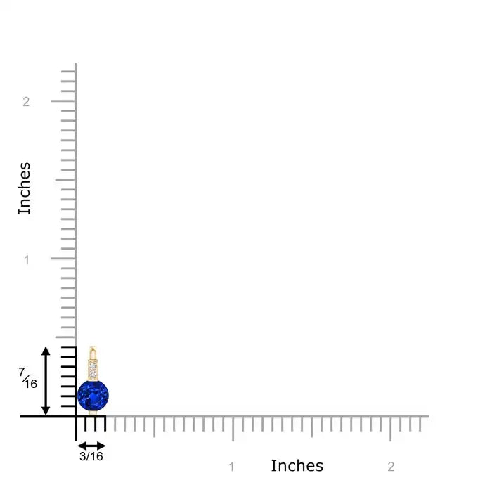 2026 New Arrival Minimalist Pendant For Her 14K 18K Gold 5mm Round Cut 0.45Ct Blue Sapphire Solitaire Pendant With Diamond Bale