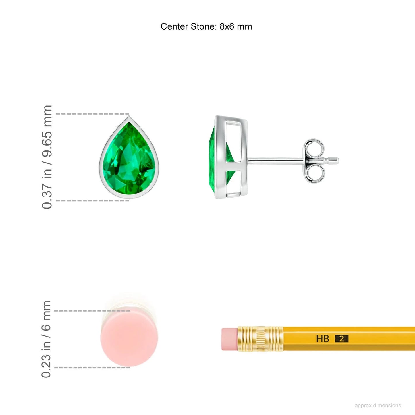 Pear-Cut Emerald & Diamond Stud Earrings | 14K Solid Gold | gem-island by NewLife