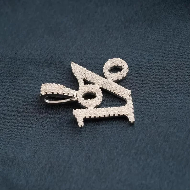 BiG-BOSS Iced Out 1 Percent Silver Plated Moissanite Cushion Cut Custom Number Luxury Hip Hop Statement Pendant for Men