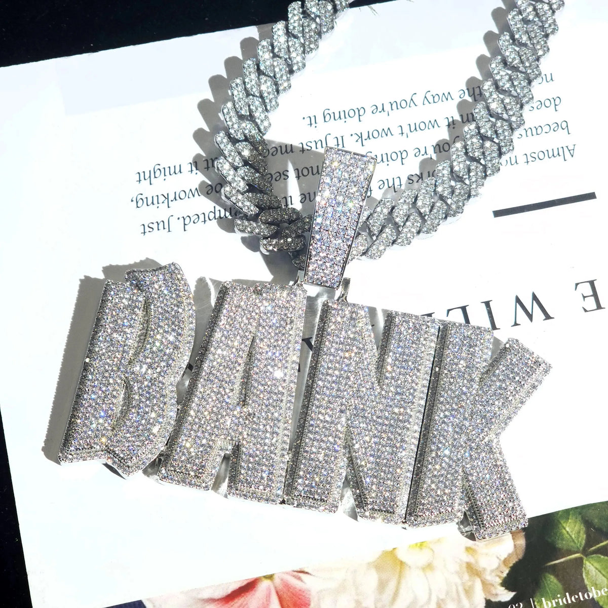 BiG-BOSS Custom Iced Out Name Necklace Cuban Chain Silver Plated Moissanite Letter Charm Pendant Men's Hip Hop Jewelry Online in India
