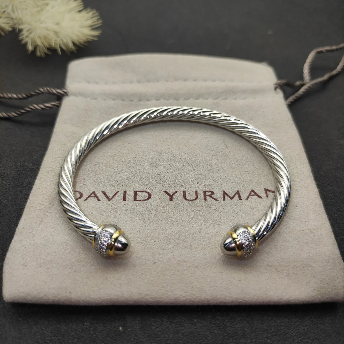 FASHIONISTA DY High-Quality Gold-Plated Diamond-Set Round-Toe Bangle, Unisex Silver-Plated Diamond-Set Round-Toe Bangle, Jewelry