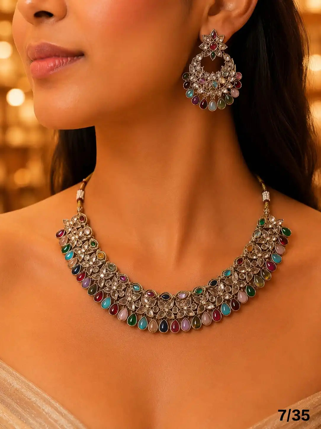Designer Antique Gold Plated Ruby Red Kundan Necklace Set with Earrings Bridal Wedding Party Wear Fashion Jewelry Set For Women.
