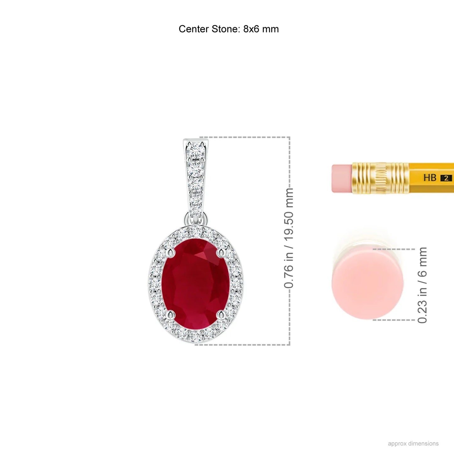 2026 Top Selling 14K Solid Gold Vintage Style Oval Cut 0.66Ct Red Ruby Halo Pendant With Pave Sett Side 0.14Ct Diamond Wholesale
