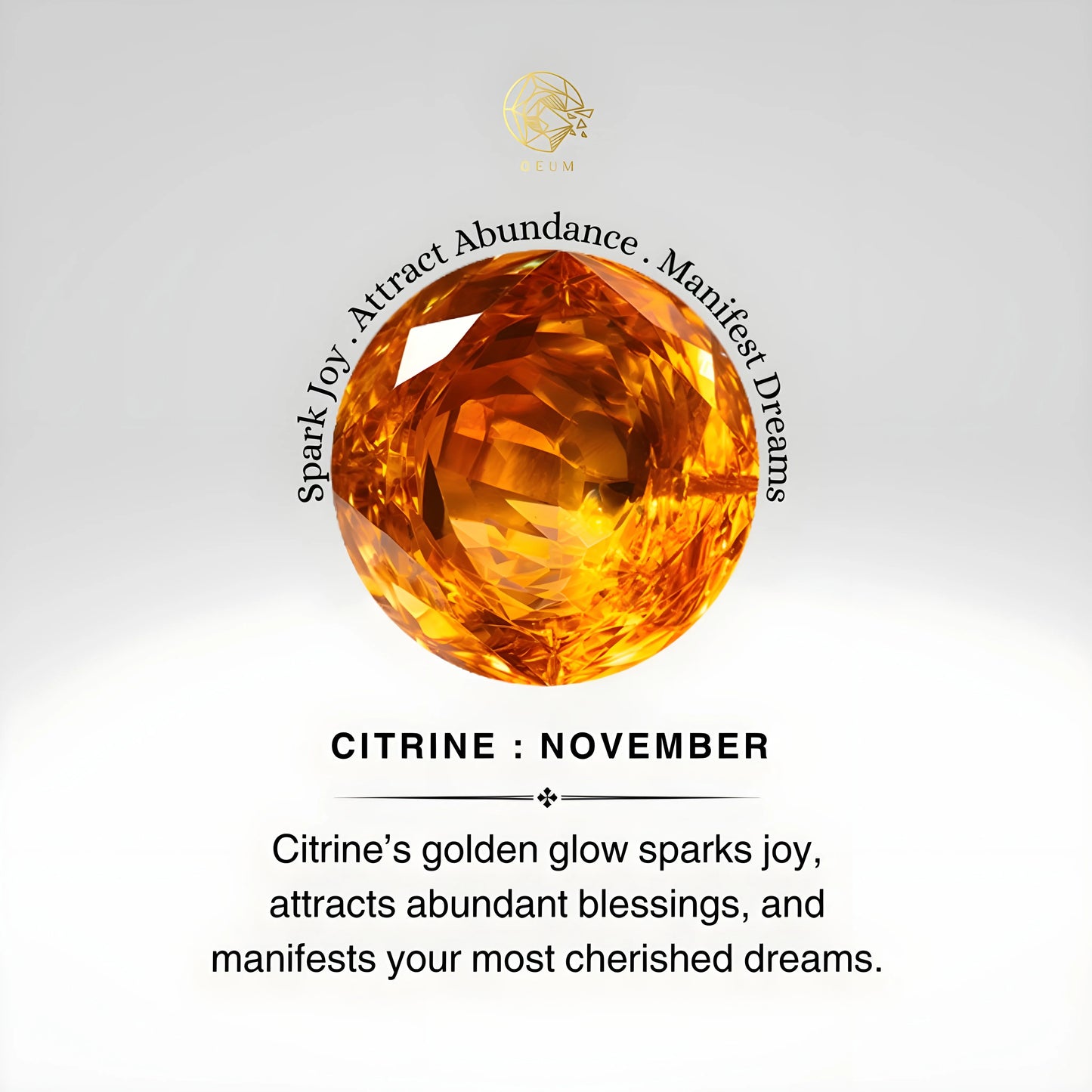14K Solid Gold Round Citrine Ring with Diamond Halo Ring Handmade Customized Fine Jewelry Wedding Engagement & Party Wear