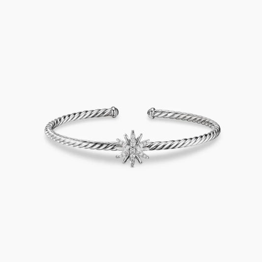 FASHIONISTA DY High-Quality Gold-Plated Diamond-Set Sunflower Bangle, Unisex Silver-Plated Diamond-Set Sunflower Bangle, Jewelry