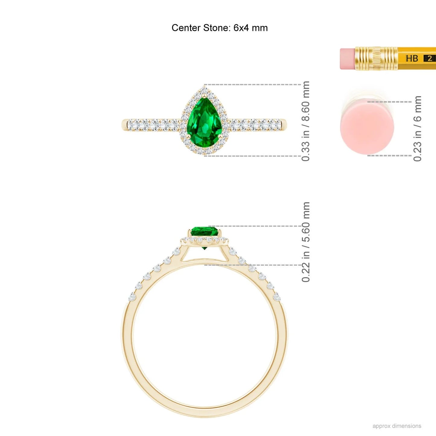 Trending Product Natural 6*4mm Pear Cut Zambian Emerald & Diamond Halo Ring 14k Gold Wedding Jewelry Pave Accent Diamond Ring