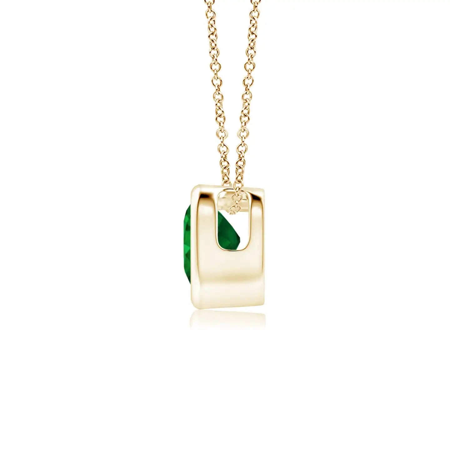 14K Solid Gold Natural Emerald Bezel-Set Solitaire Heart Pendant Classic Fine Jewellery Anniversary Wedding Gift For Her 2026
