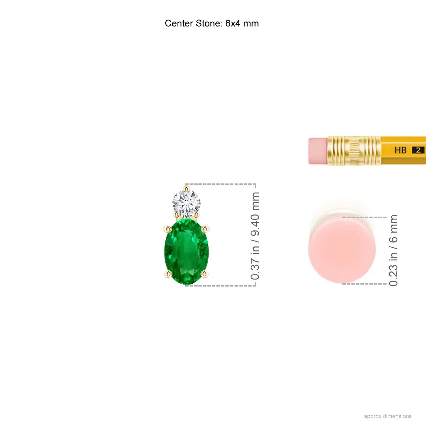 14K Solid Gold Natural Oval Emerald Solitaire Pendant With Diamond Fine Jewellery Classic Anniversary Wedding Gift For Her 2026