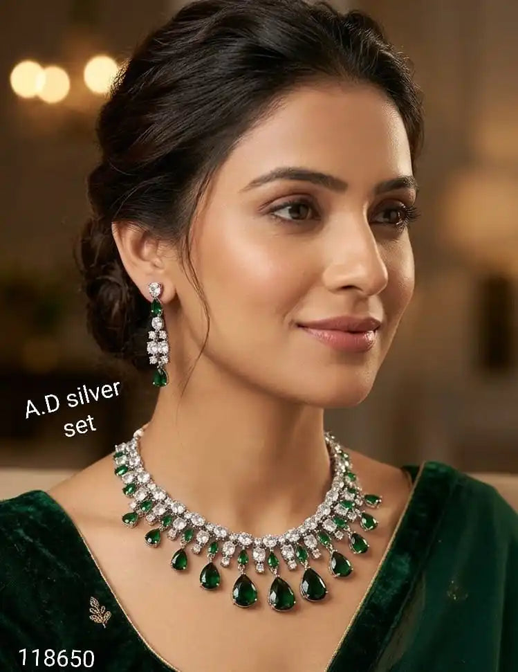 Luxury Silver Plated Ruby Red CZ Teardrop Necklace Set with Earrings Bridal Wedding Party Wear Fashion Jewelry Women Set Women