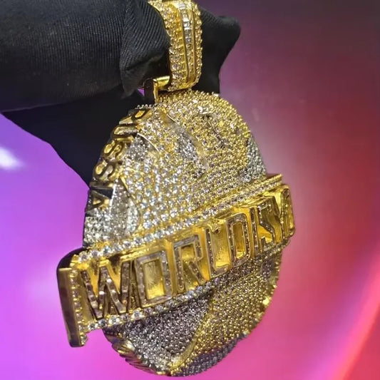 BiG-BOSS Iced Out World Is Yours Globe Pendant Gold and Silver Tone Hip Hop Jewellery for Men