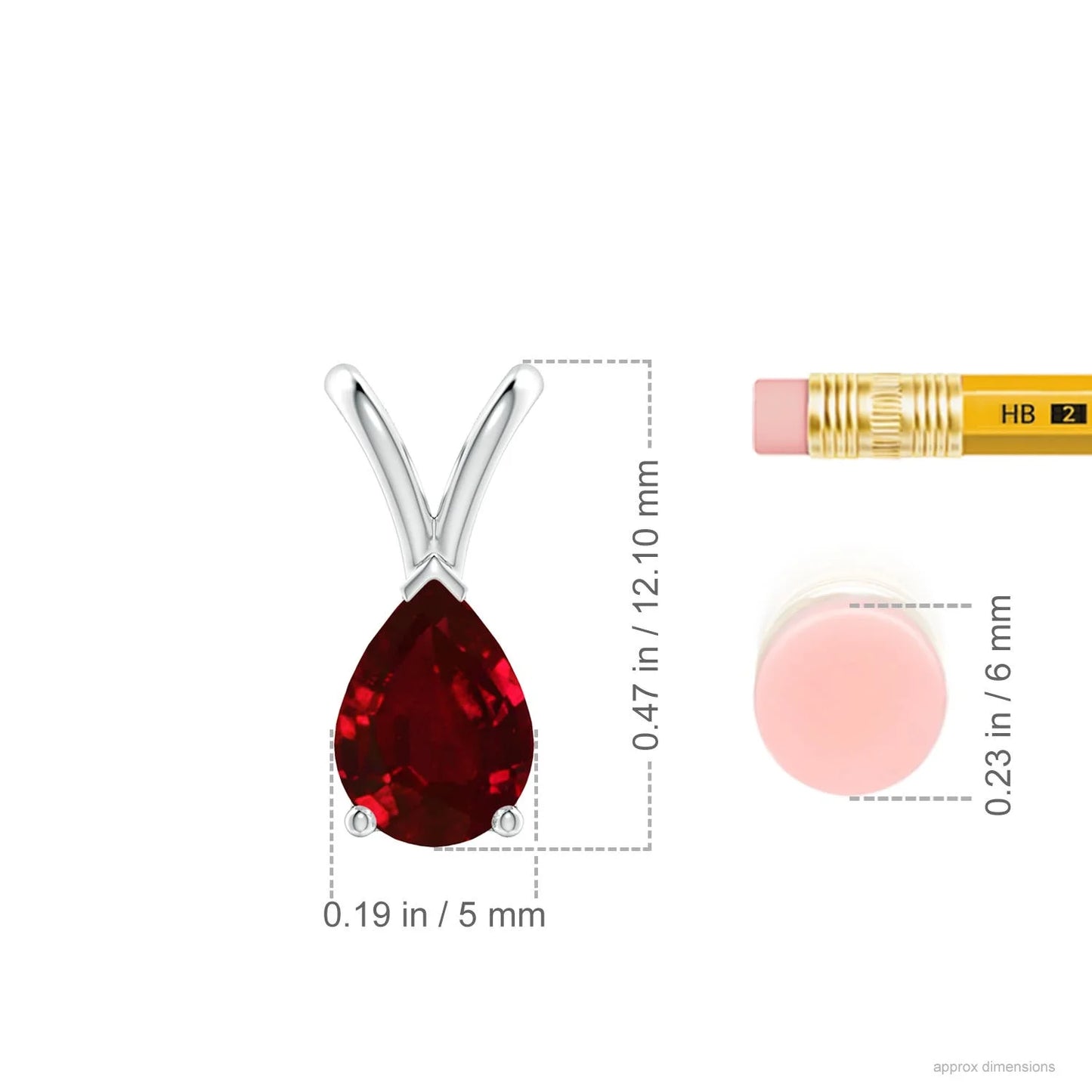 14K 18K Pure Gold V-Bale Pear-Shaped Natural Red Ruby Solitaire Pendant Link Chain Necklace Custom Handmade Fine Jewelry Pendant