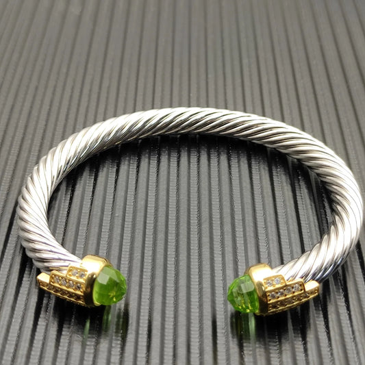 FASHIONISTA DY High-Quality Gold-Plated Diamond-Set Bangle, Unisex Silver-Plated Diamond-Set Bangle, Jewelry