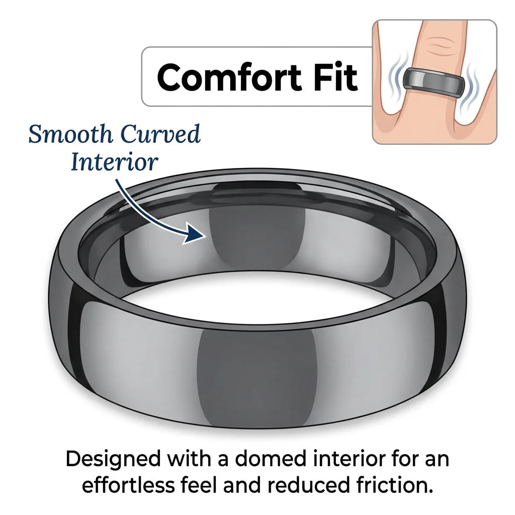 REBEL Electro Black Tungsten Wedding Ring 4mm 8mm Purple Galaxy Gemstone Inlay Anti Tarnish Promise Band Party Jewelry