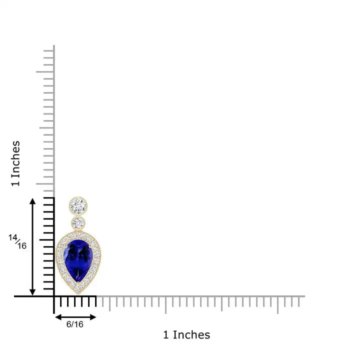 4.71g 14k 18k Gold Inverted Pear Cut 0.85 Ctw Tanzanite Pendant With 0.21ctw Diamond Igi Certified Stones High Quality Pendant
