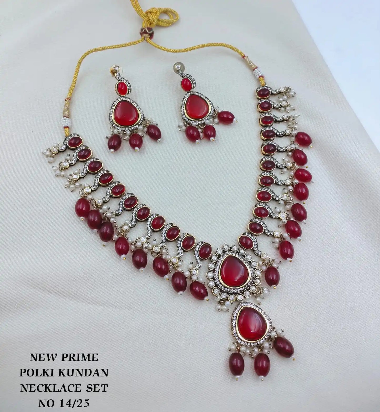 Luxury Emerald Ruby Polki Kundan Choker Necklace Set with Matching Earrings Traditional Bridal Wedding Jewellery Set For Women