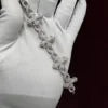 BiG-BOSS Fully Iced Gold Plated Cross Moissanite Hip Hop Diamond Bracelet Cushion Cut VVS1 Bling Luxury Cross Jewelry Men Women
