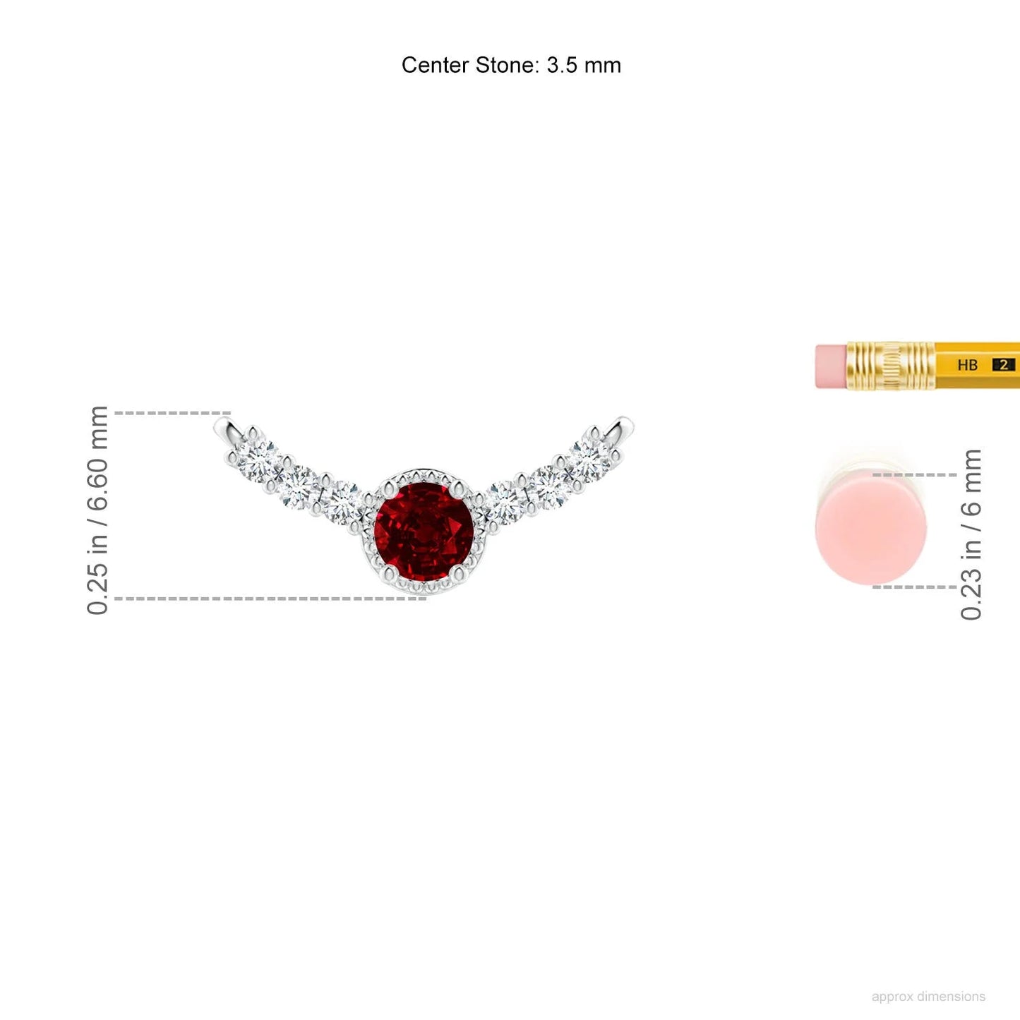 14K 18K Gold Natural Round Cut Ruby in Diamond Curved Bar Pendant Link Chain Necklace Vintage Inspired Handmade Fine Jewelry OEM