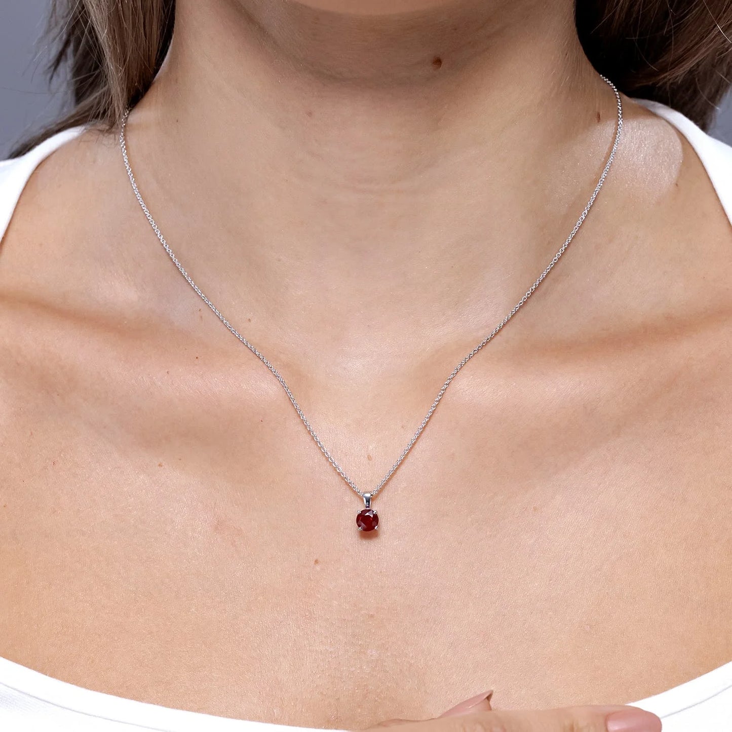 14K 18K Pure Gold Round Cut 0.24Ct Natural Red Ruby Gemstone Solitaire Pendant Handmade 2026 New Trending Casual Wear Necklace