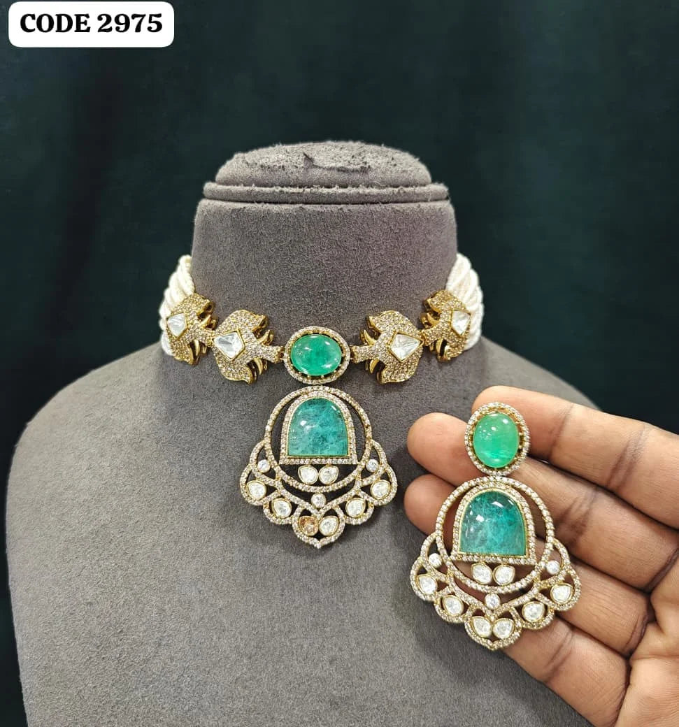 Luxury Ruby Pink Kundan Choker Necklace Set Gold Plated Brass Wedding Party Wear Bridal Jewelry for Women Collection  Product Na