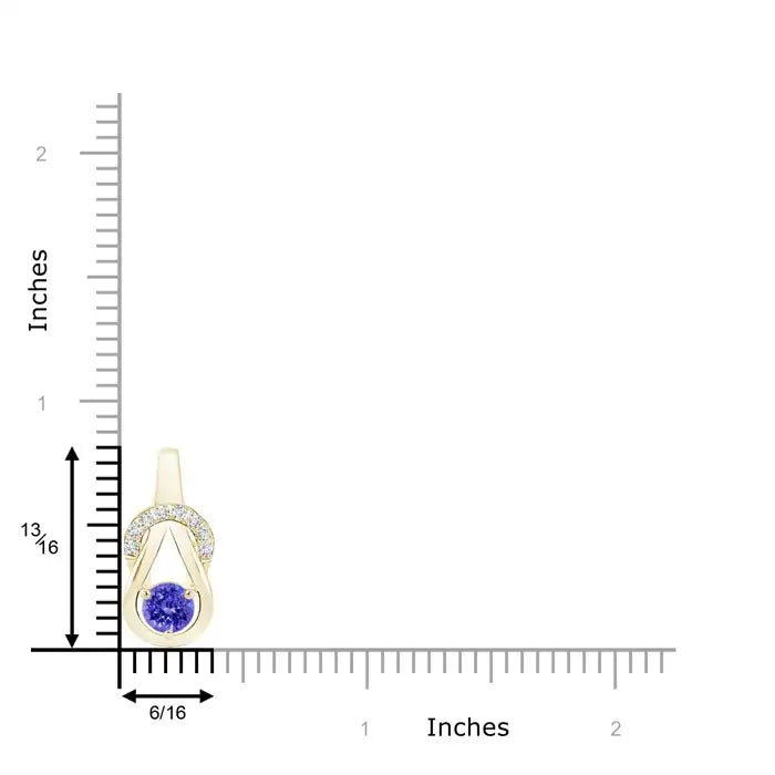 High Quality Handmade Infinity Design Pendant 14K Gold IGI Certified Round Tanzanite Gemstone Infinity Knot Pendant With Diamond