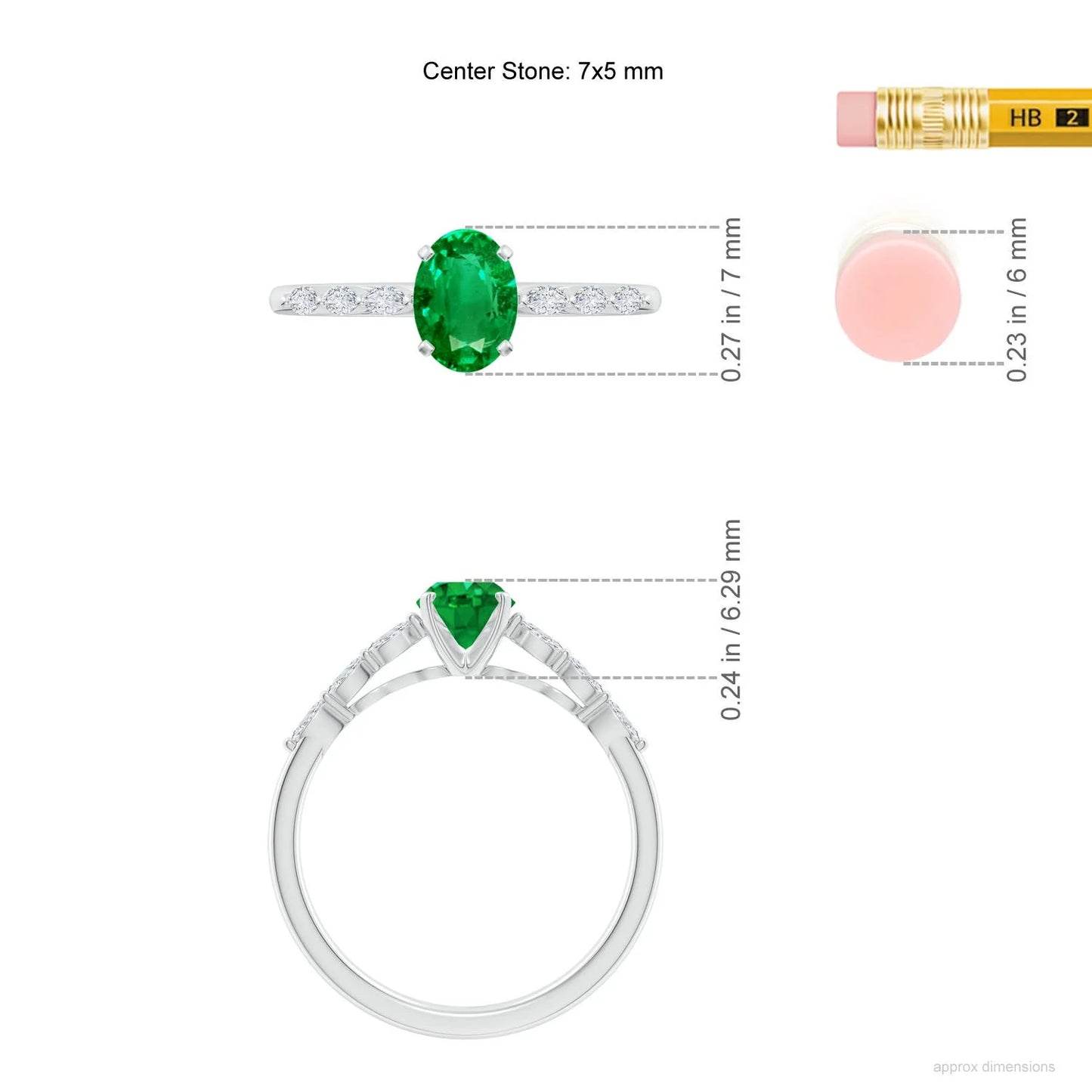 Luxury 14K 18K Solid Gold Oval Cut Green Emerald Gemstone With Pave Accent Diamond Ring Fine Jewelry Women's Wedding Band Rings
