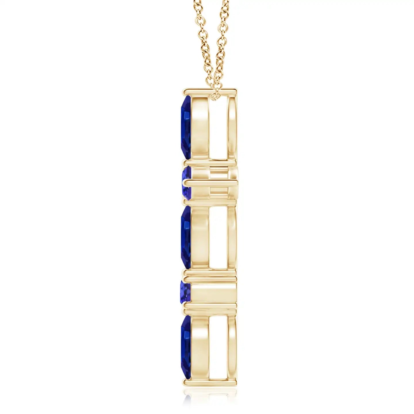 Top Quality Handmade Fine Jewelry Christmas Gift 14K Gold Marquise & Round 0.78Ct IGI Certified Natural Tanzanite Cross Pendant