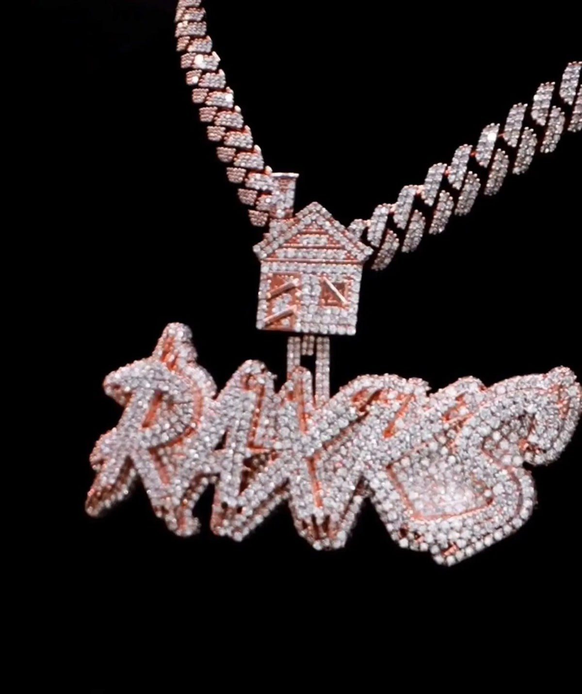 BiG-BOSS Real Moissanite Men's Luxury Hip Hop Layered Name Pendant Chain Custom Name Letter Solid 925 Silver Plated Cushion Cut