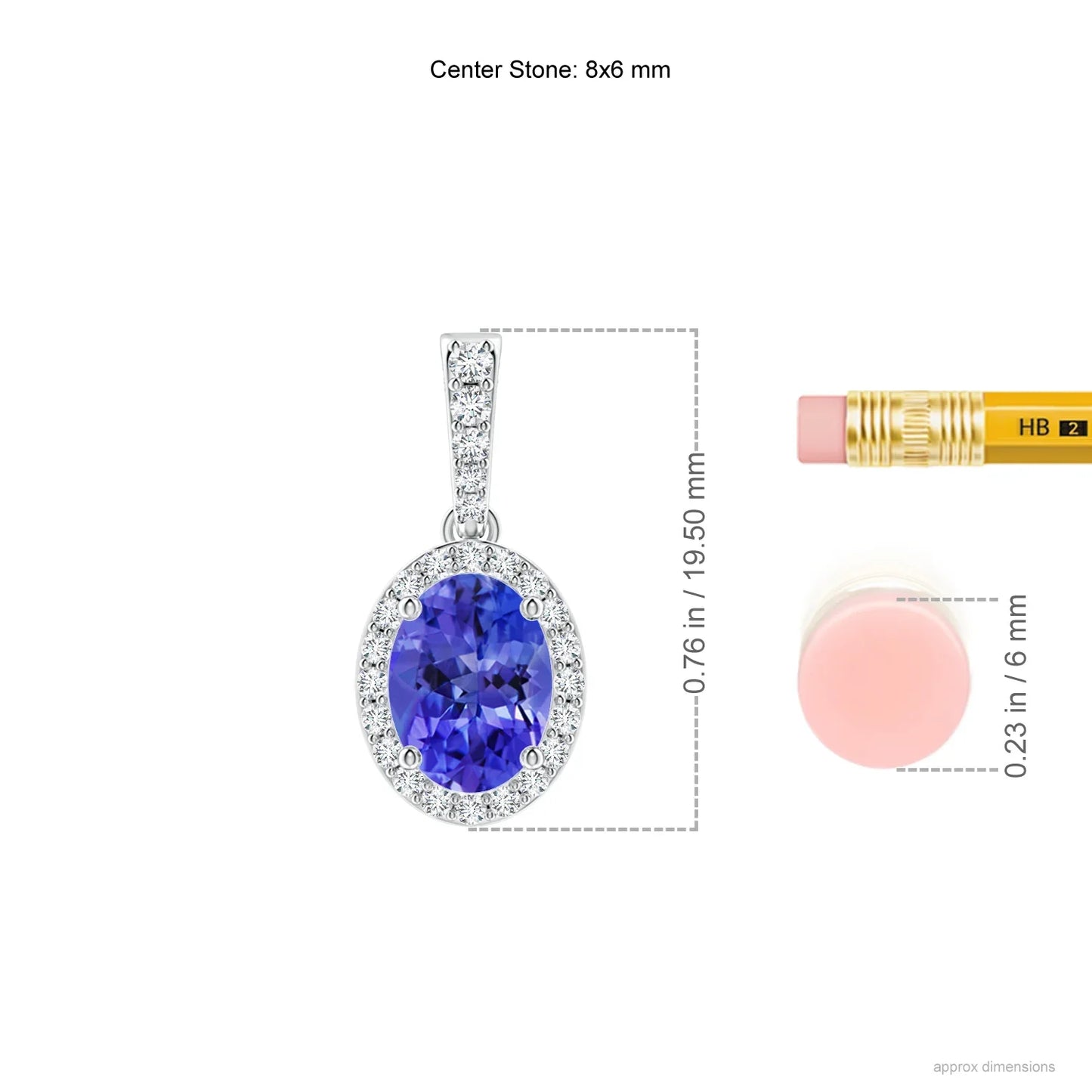 14K Solid Gold Vintage Style Oval Cut Natural Tanzanite With Diamond Halo Pendant Handmade Fine Jewelry Customized Pendant OEM