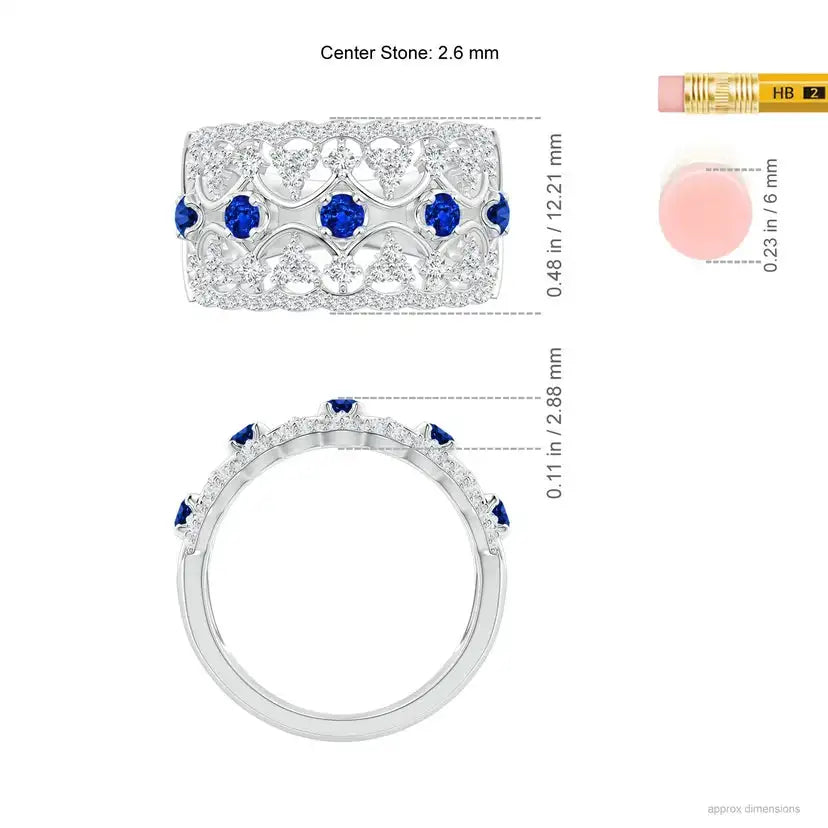 14K Solid Gold Art Deco Inspired Sapphire Broad Filigree Ring Handmade Customized Fine Jewelry Wedding Engagement & Party Wear