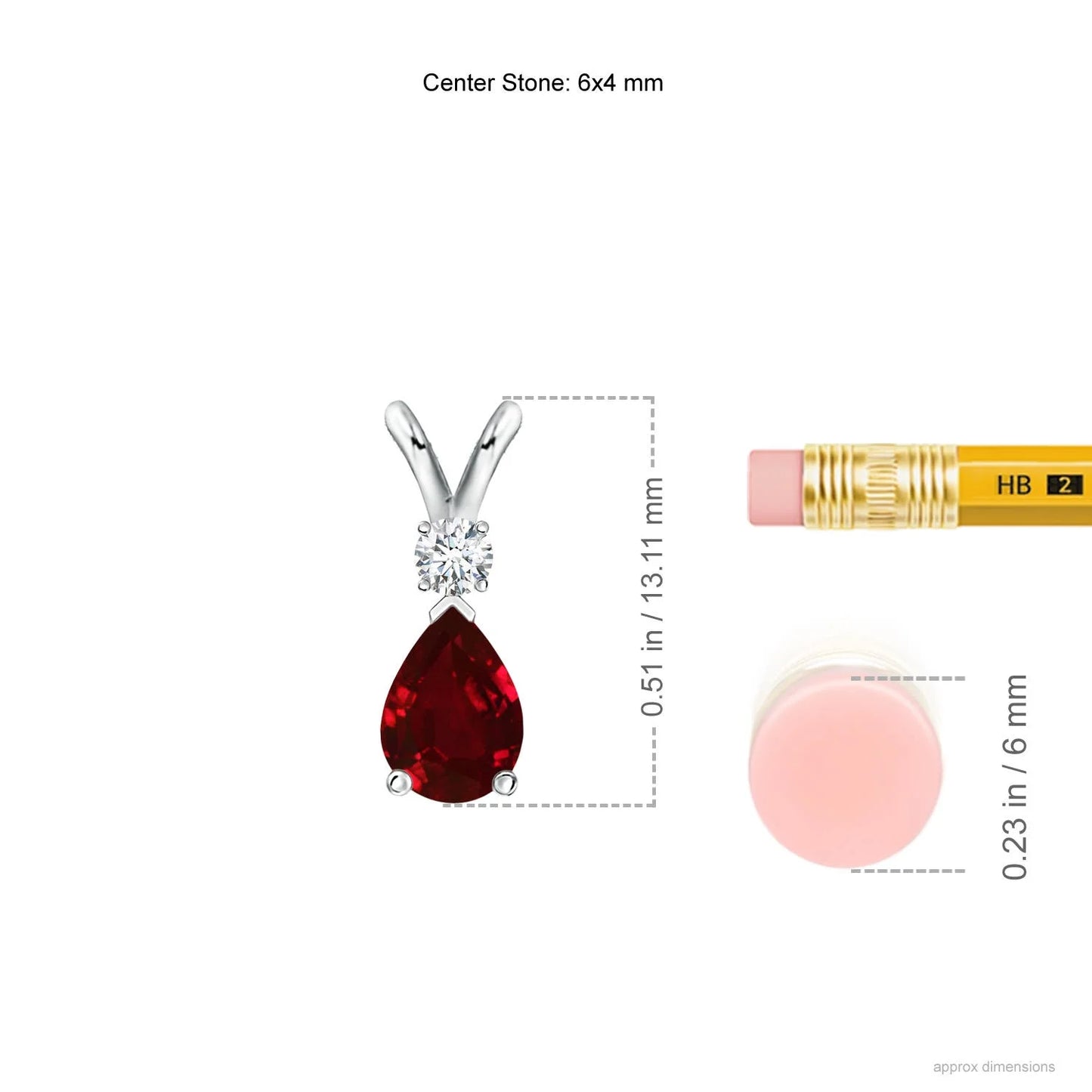 2026 18K Pure Gold Natural Pear Cut Red Ruby & Diamond Teardrop V-Bale Pendant Party Wear Luxury Jewelry Pendant Chain Necklace