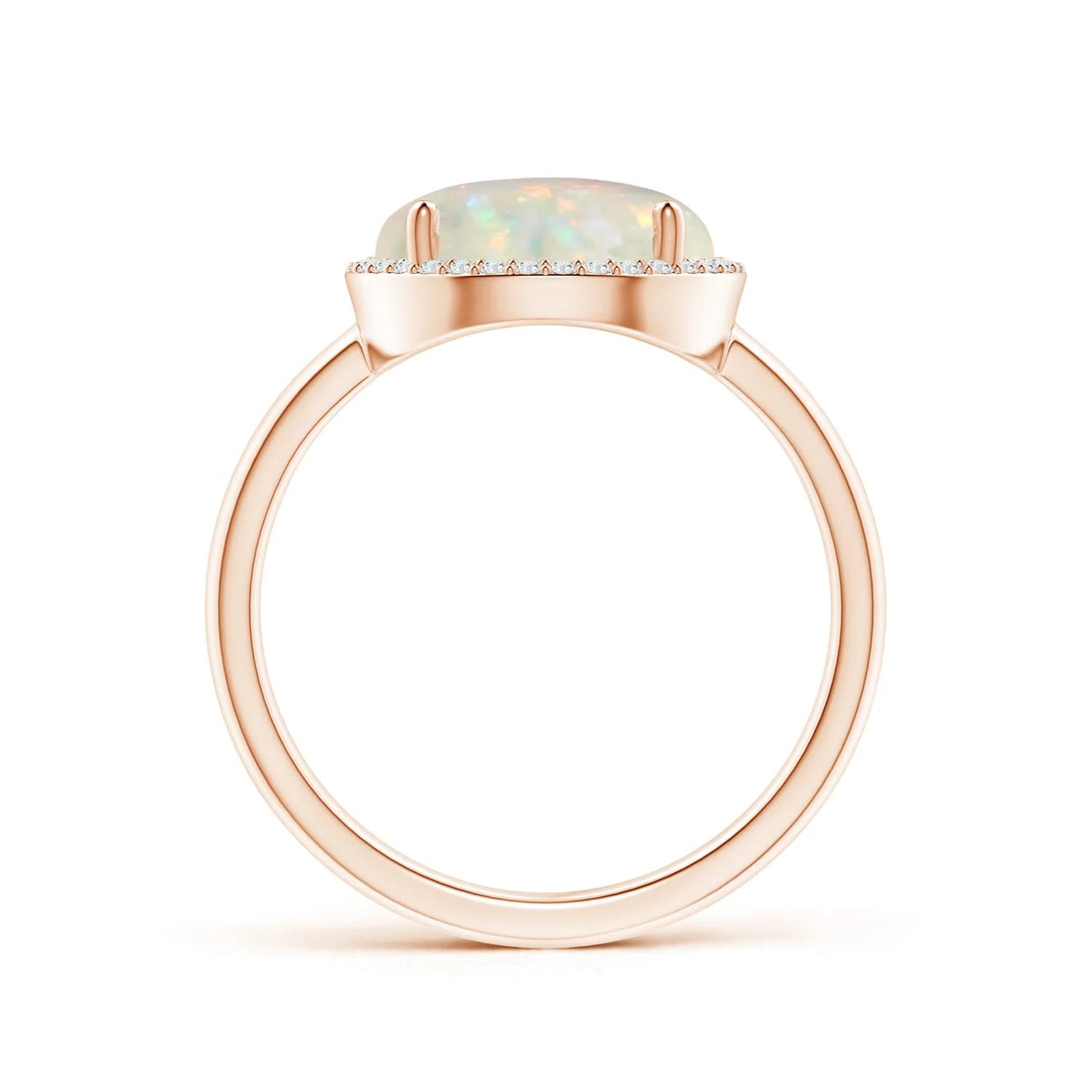 Top Selling Designer 14k Gold Opal Solitaire & Accent Diamond Cocktail Ring Fine Jewelry Genuine Ethiopian Opal Birthstone Ring