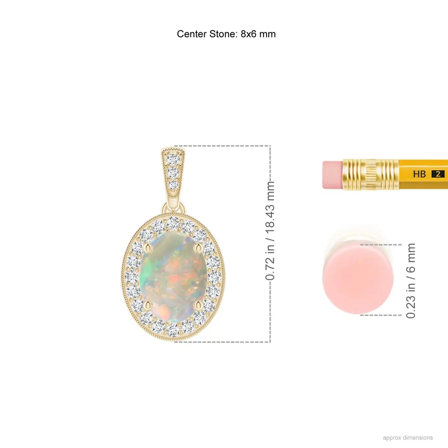 14K Gold Vintage Style Oval Cut Natural Ethiopian Opal Pendant With Diamond Halo High Quality IGI Certified Fine Jewelry Pendant