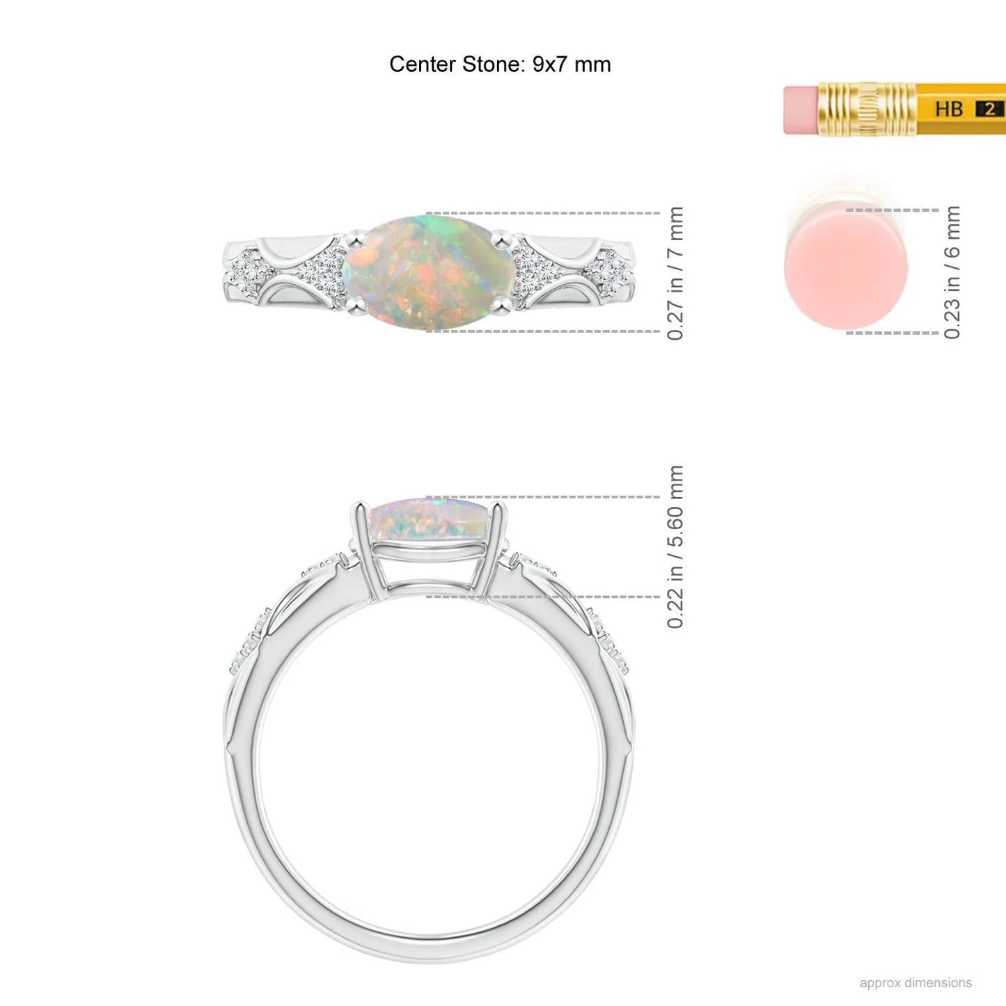Top Quality 14K Pure Gold Oval Cut Natural Ethiopian Opal Vintage Style Wedding Ring with Accents Diamond Certified Fine Jewelry