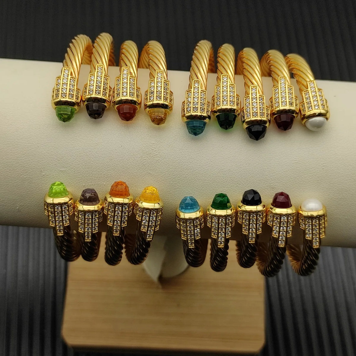 FASHIONISTA DY High-Quality Gold-Plated Diamond-Set Bangle, Unisex Silver-Plated Diamond-Set Bangle, Jewelry