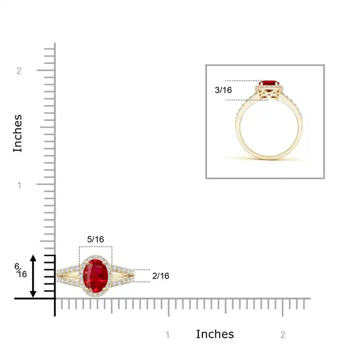 14k Solid Gold Prong Sett Oval Cut Ruby & Pave Diamond Split Shank Ring Certified Fine Jewelry SI/H Real Diamond Engagement Ring