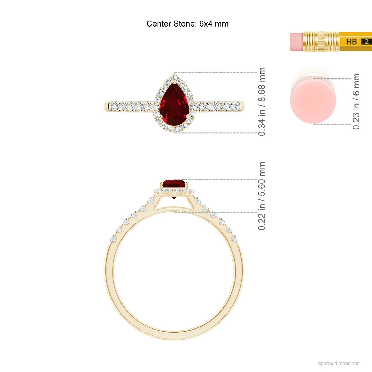 New Arrival 14K Gold 6*4mm Pear Natural Ruby Halo Diamond Engagement Ring Birthstone Jewelry Ruby With Pave Accent Diamond Ring