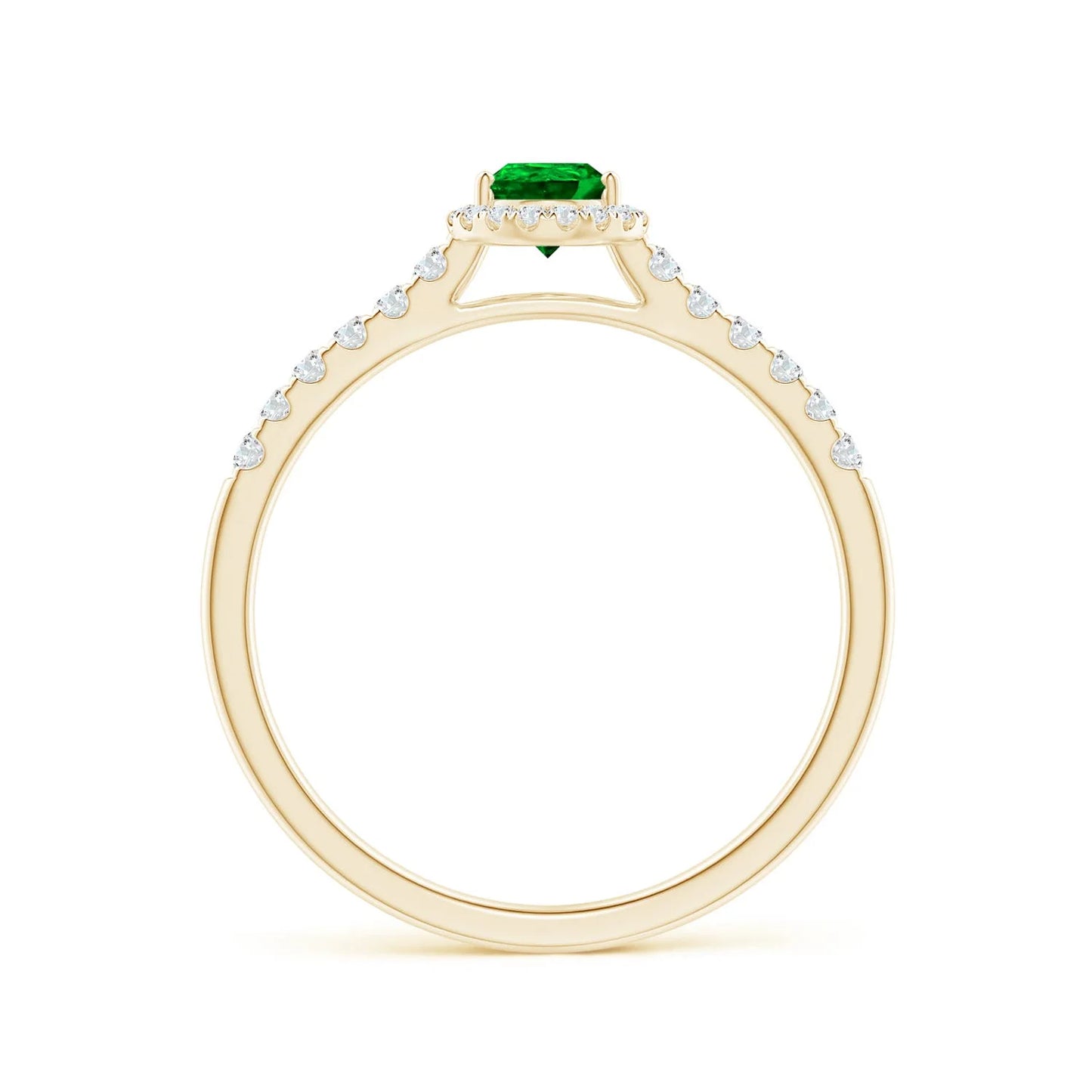 Trending Product Natural 6*4mm Pear Cut Zambian Emerald & Diamond Halo Ring 14k Gold Wedding Jewelry Pave Accent Diamond Ring