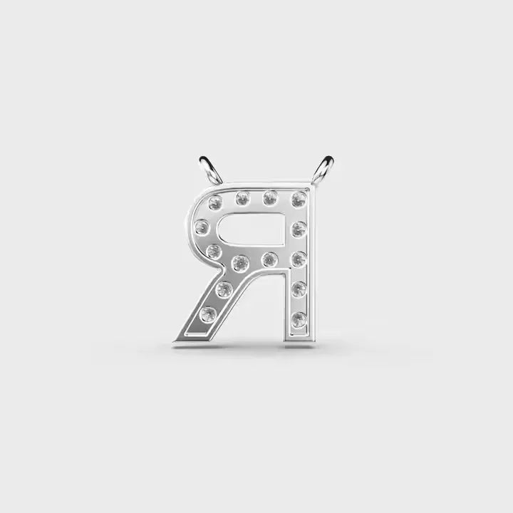 BiG-BOSS Alphabetic R Letter Jewelry Pendant Silver Plated Luxury Hip Hop Unisex Cushion Moissanite Charm Fashion Party Wear Gift Stylish