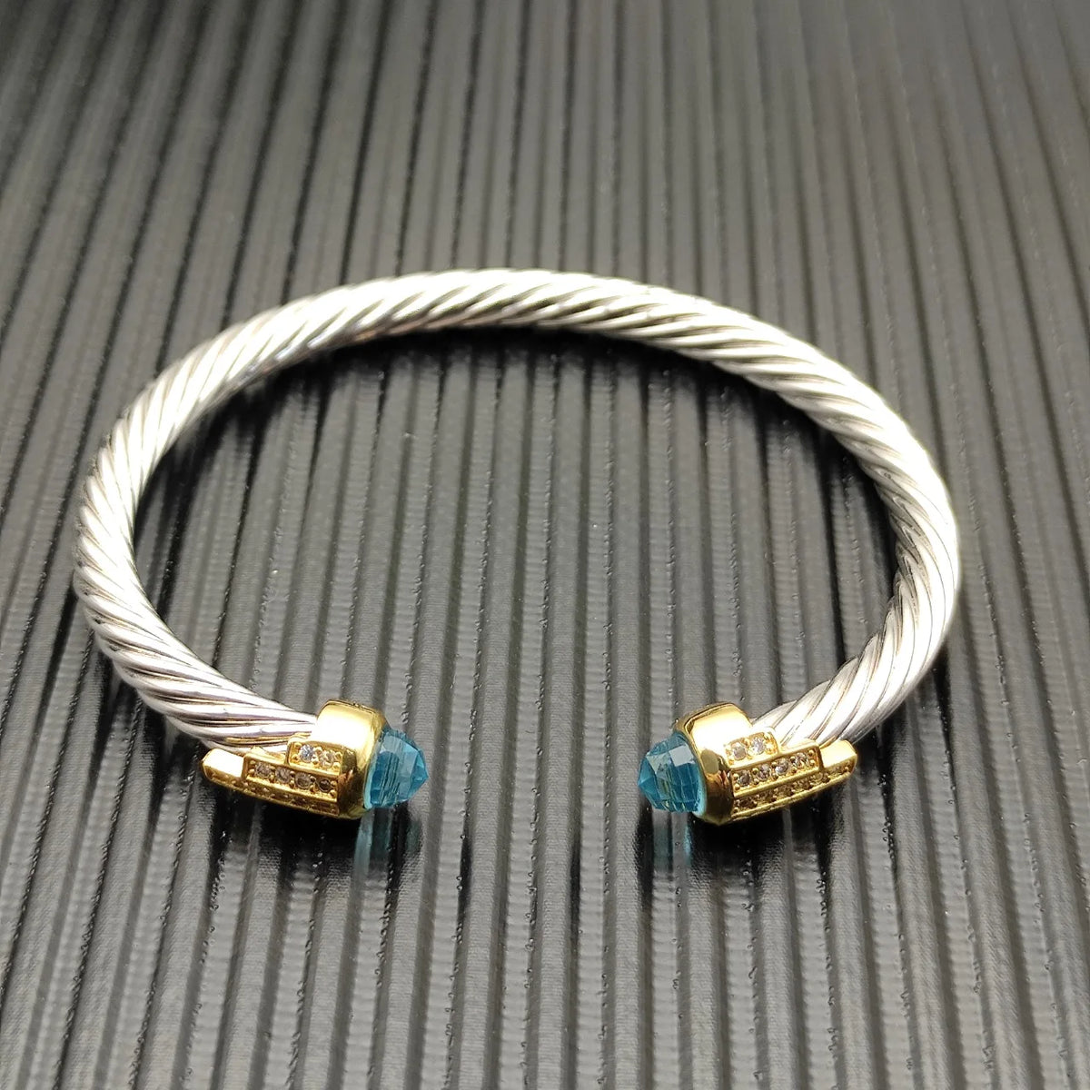 FASHIONISTA DY High-Quality Gold-Plated Diamond-Set Bangle, Unisex Silver-Plated Diamond-Set Bangle, Jewelry