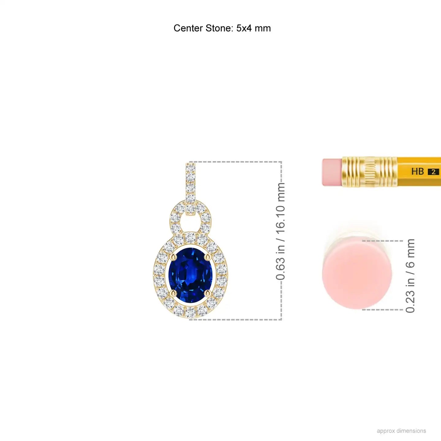 14K Gold Top Selling Floating 5x4MM Oval Cut Natural 0.3Ct Blue Sapphire Pendant With 0.14 Ct Diamond Halo Handmade Fine Jewelry