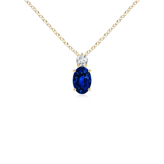 14K 18K Pure Gold Natural Oval Cut Tanzanite Gemstone Solitaire Pendant With Diamond IGI Certified Custom Handmade Necklace OEM