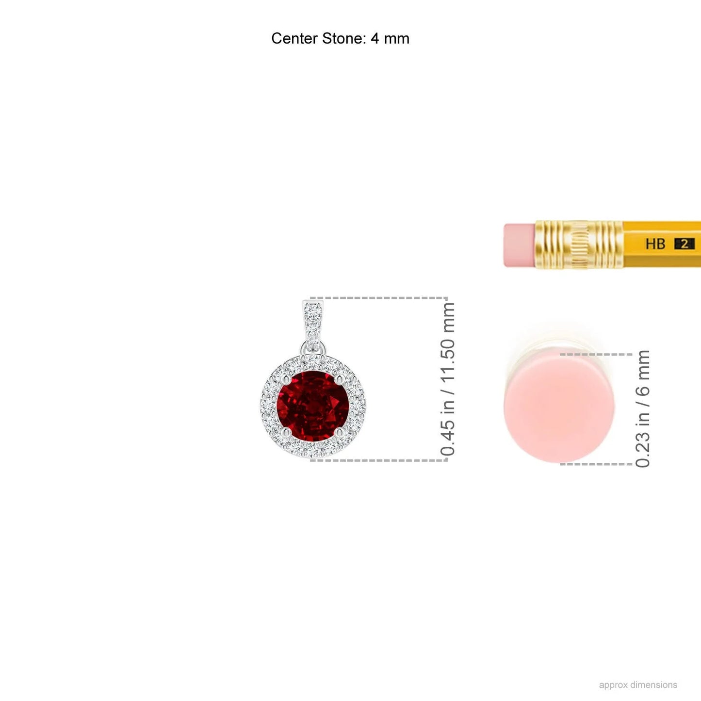 14K Solid Gold Round Cut 0.24Ctw Ruby Gemstone Dangle Pendant with 0.08Ctw Diamond Halo High Quality Pendant Link Chain Necklace