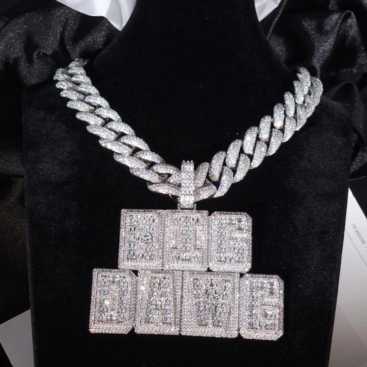BiG-BOSS Buy Iced Out Custom Name Pendants Necklace Personalized Luxury Men's Krishnavii Silver Moissanite Jewelry Online in India